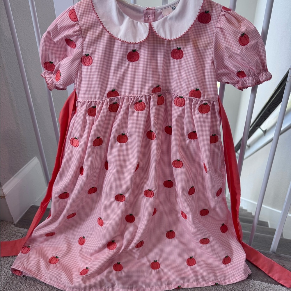 Smockingbird Pumpkin Gingham Dress - Girls 7